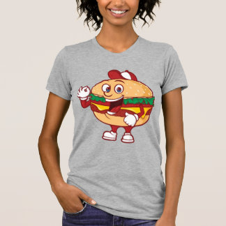 T-shirt Illustration de mascotte de dessin animé de Burger