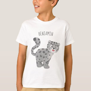 T-shirt Illustration de mignon léopard des neiges