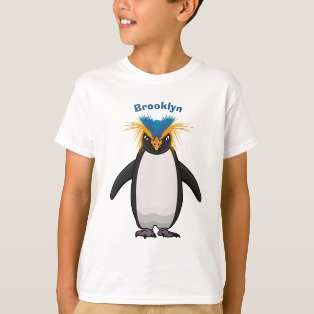 T-shirt Illustration de mignon macaroni pingouin (Devant)