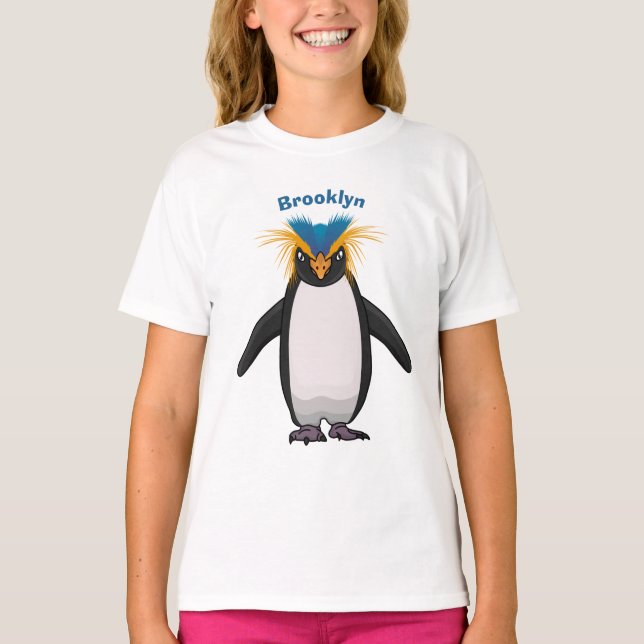 T-shirt Illustration de mignon macaroni pingouin (Devant)