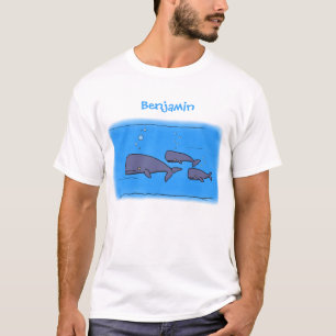 T-shirt Illustration de mignonne migratrice de baleines à