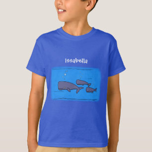 T-shirt Illustration de mignonne migratrice de baleines à