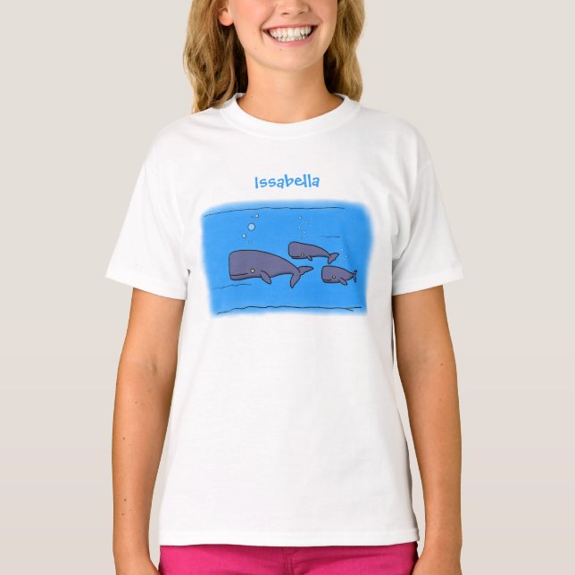 T-shirt Illustration de mignonne migratrice de baleines à  (Devant)