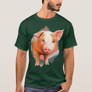 T-shirt Illustration de mini-porc mignon