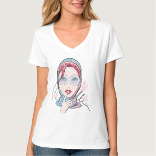 T-shirt Illustration de mode femme belle dans les lunettes