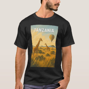 T-shirt Illustration de montgolfière à air chaud en Tanzan