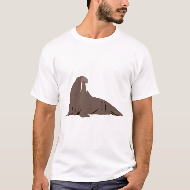 T-shirt Illustration de morse mignon (Devant)