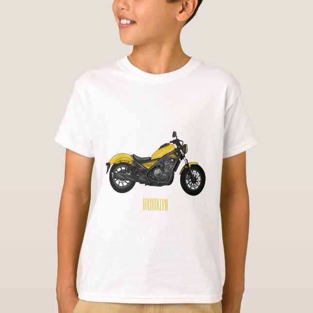 T-shirt Illustration de moto Cruiser (Devant)