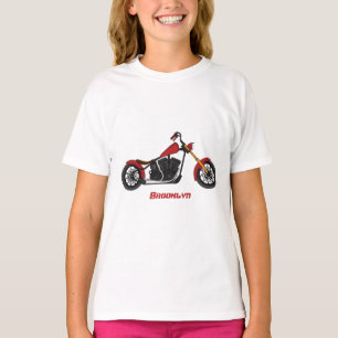 T-shirt Illustration de moto de style chopper