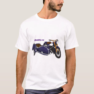 T-shirt Illustration de moto pourpre Sidecar