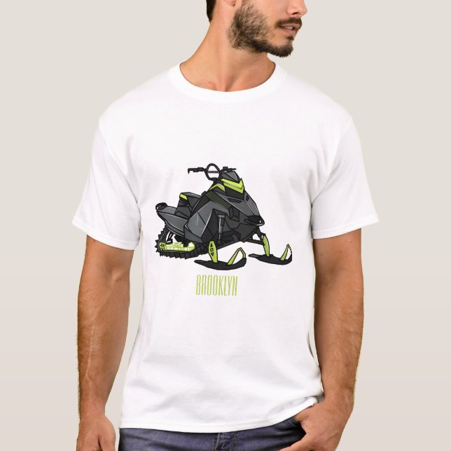 T-shirt Illustration de motoneige (Devant)