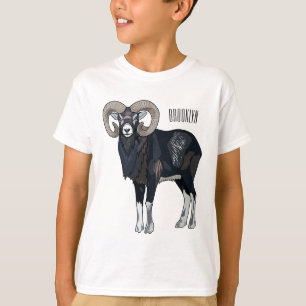 T-shirt Illustration de mouflon, mouton