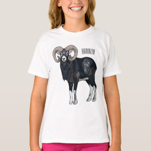 T-shirt Illustration de mouflon, mouton