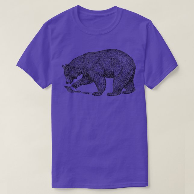 T-shirt Illustration de Mountain Bear Black Line 1501  (Design devant)