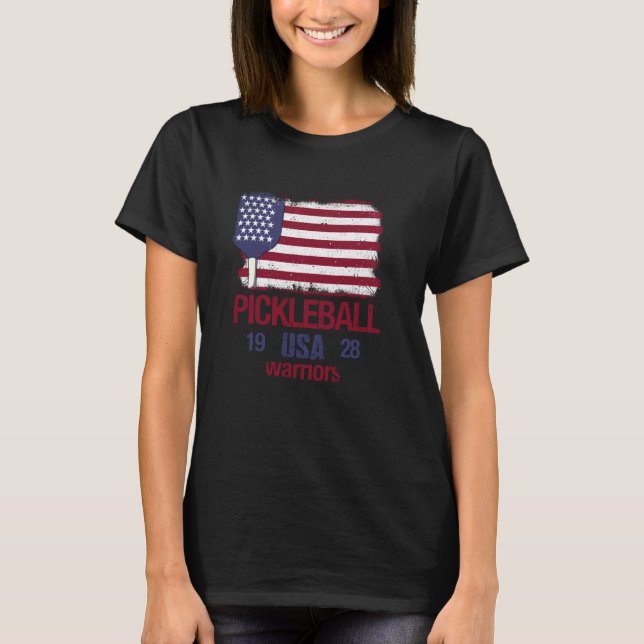 T-shirt Illustration de pagaies de picket de drapeau des É (Devant)