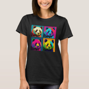 T-shirt Illustration de Panda géant pop Animaux colorés po