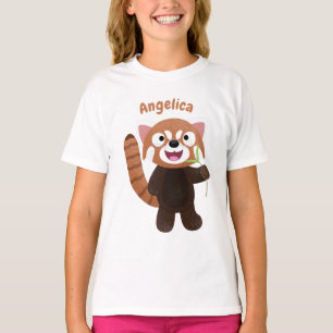 T-shirt Illustration de panda rouge mignon