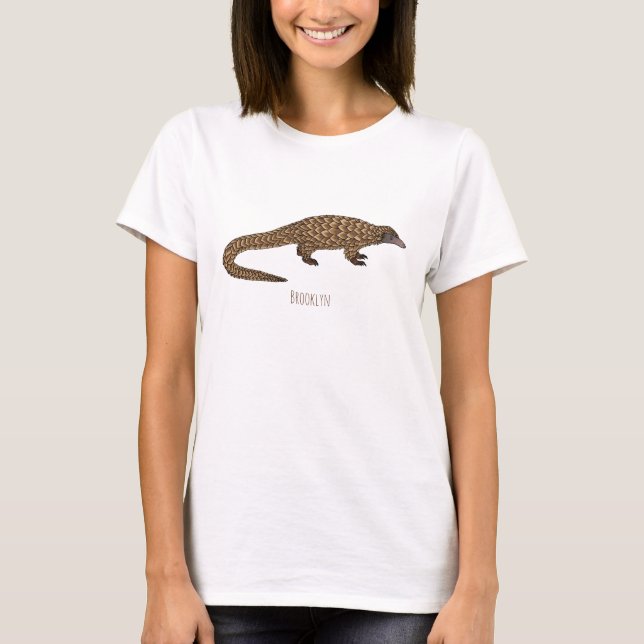 T-shirt Illustration de pangolin à queue longue (Devant)