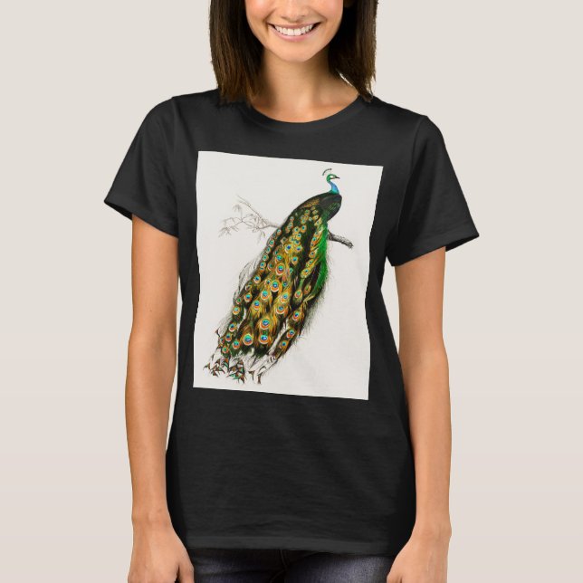 T-shirt Illustration de paon vintage (Devant)