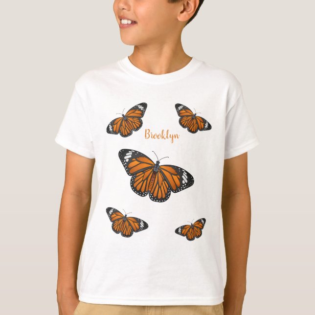 T-shirt Illustration de papillon monarque (Devant)