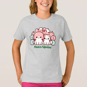 T-shirt Illustration de Pastel Kawaii Animaux Mignons