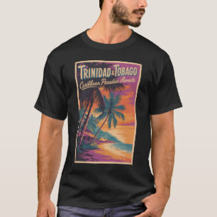 T-shirt Illustration de paysage de Trinité-et-Tobago Voyag