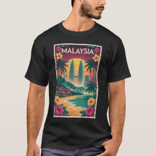 T-shirt Illustration de paysage malaisien Art de voyage vi