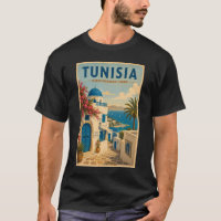 Illustration de paysage tunisien Art de voyage vin
