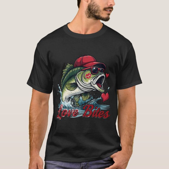T-shirt Illustration de pêche à l'amour véritable — Style  (Devant)