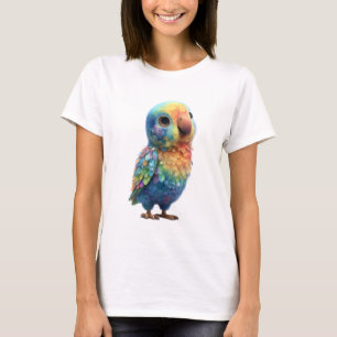 T-shirt Illustration de perroquet arc-en-ciel mignon pour