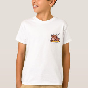T-shirt Illustration de petit taureau endormi dans un lit