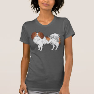 T-shirt Illustration de Phalène heureuse rouge et blanche 
