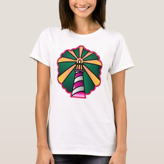 T-shirt Illustration de phare traditionnel (Devant)