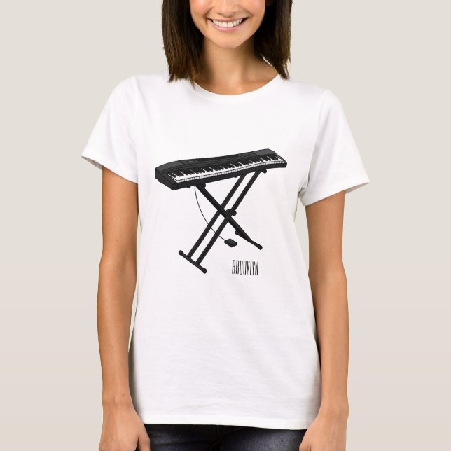 T-shirt Illustration de piano clavier (Devant)