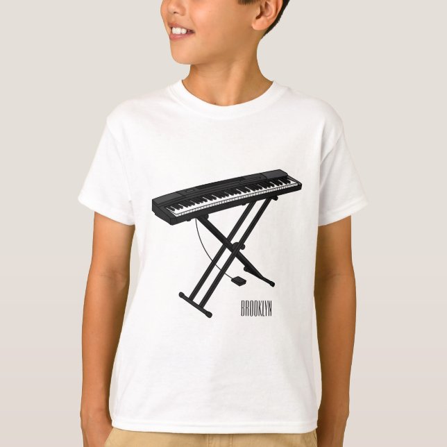T-shirt Illustration de piano clavier (Devant)