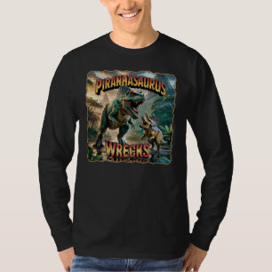 T-shirt Illustration de Piranhasaurus Wrecks – Drôle et Ef