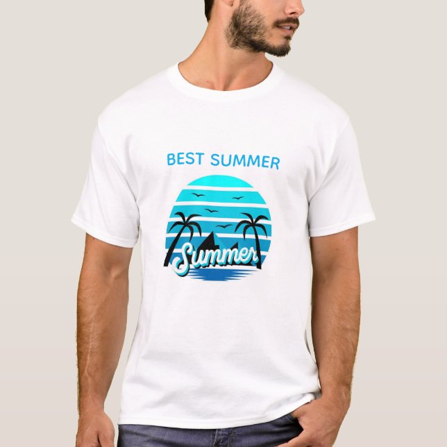 T-shirt Illustration de plage estivale – design (Devant)