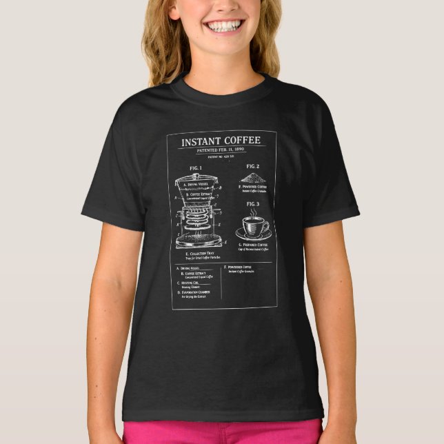 T-shirt Illustration de plan d'un café instantané (Devant)