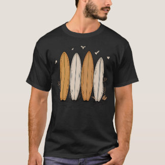 T-shirt Illustration de planches de surf vintage amusantes
