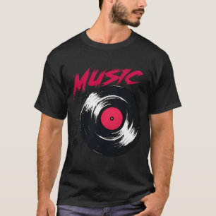 T-shirt Illustration de platine vinyle stylisée