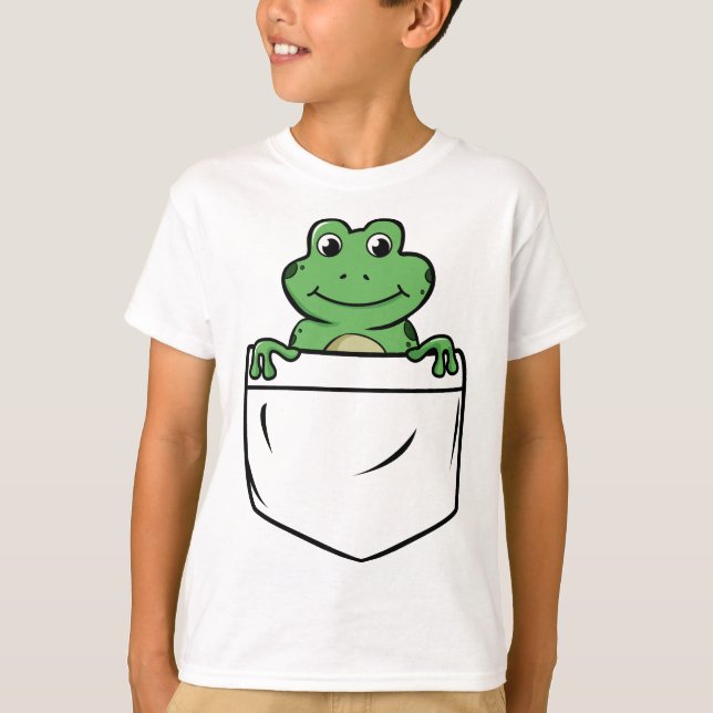 T-shirt Illustration de poche de grenouille (Devant)
