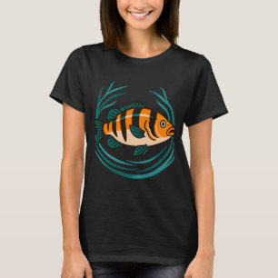 T-shirt Illustration de poisson lœche coloré