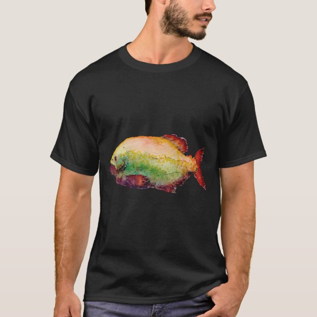 T-shirt Illustration de poisson piranha (Devant)