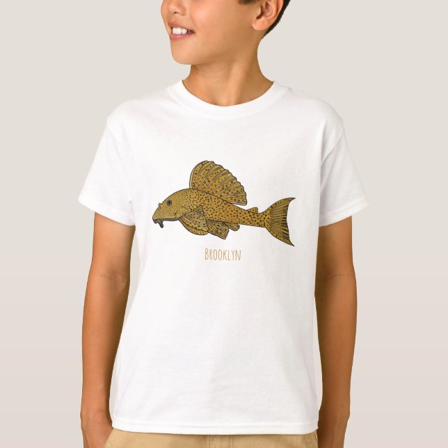 T-shirt Illustration de poisson Pleco (Devant)