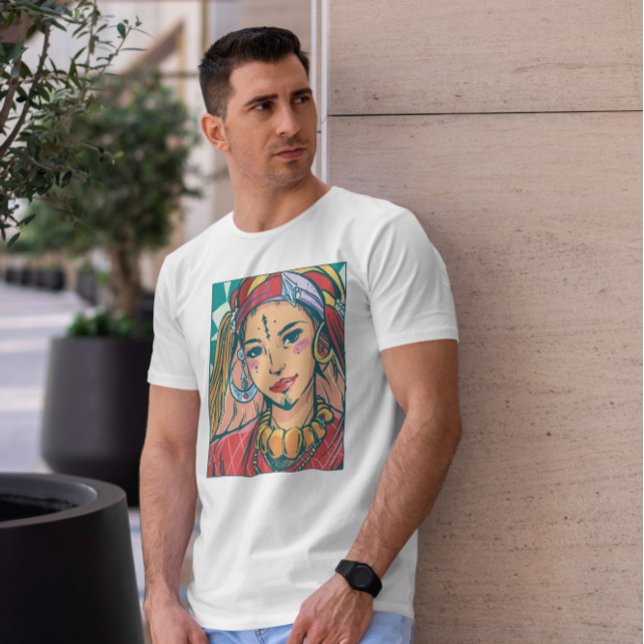 T-shirt Illustration de portrait de fille berbère (Créateur téléchargé)