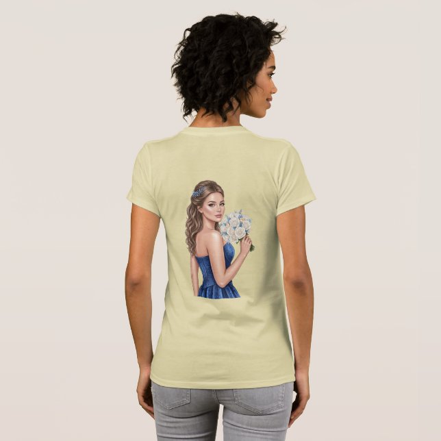 T-shirt Illustration de portrait élégant de demoiselle d'h (Dos entier)