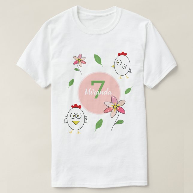 T-shirt Illustration de poulet de dessin animé mignon (Design devant)
