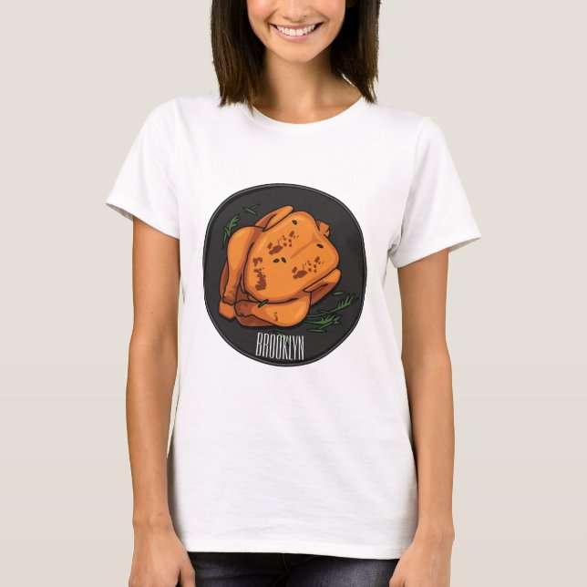 T-shirt Illustration de poulet rôti (Devant)