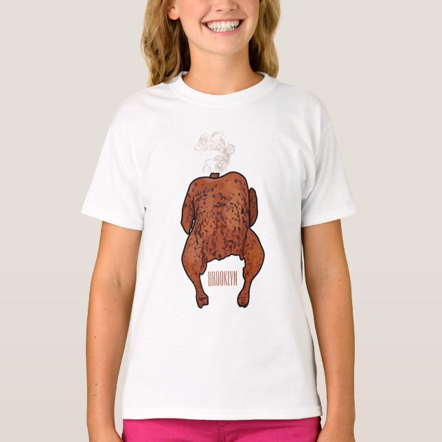 T-shirt Illustration de poulet rôti (Devant)