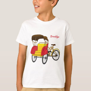T-shirt Illustration de pousse-pousse pédicab